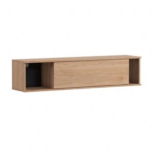 Tutti nástěnná skříňka 135 cm dub hickory minimalistický design stylový jednoduchý tvar nábytku s bezúchytkovým čelem
