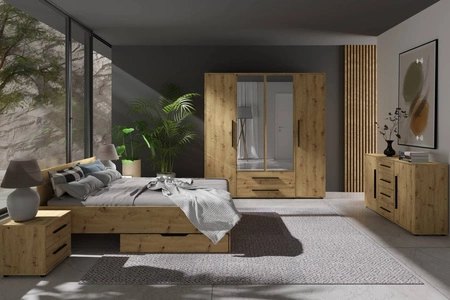 Ložnicový nábytek Maxione dub řemeslně elegantní a univerzální nábytek do ložnice vkusné úchytky kvalitní zpracování