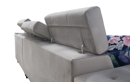 Rohová sedací souprava s funkcí spaní Hampton II quartz pink pravá strana stylové rohové rozkládací pohovky měkká sametová potahová látka