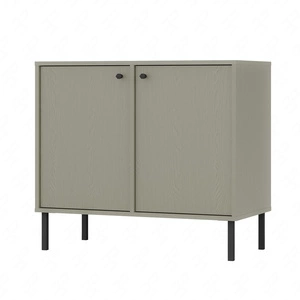 Komoda Kioto II 84 cm eukalyptus minimalistický design ideální návrh komody do ložnice nebo obývacího pokoje černé úchyty