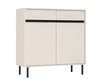 Komoda Osaka 100 cm béžová/černá minimalistický design ideální pro obývací pokoje a ložnice vkusné drážkované čelo