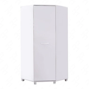 Rohová skříň Maximus bílá moderní design a univerzální dvířka pro pravostrannou nebo levostrannou instalaci