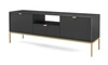 Lovro 154 cm černá RTV skříňka moderní design potěší milovníky výrazných interiérů zlaté kovové doplňky
