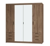 Šatní skříň Rene 176 cm dub lefkas stylový design ABS hrany šatní skříň se zrcadlem do ložnice nebo šatny prostorné zásuvky