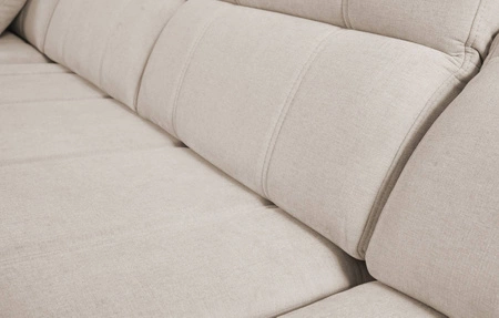 Rohová sedací souprava s funkcí spaní Cetara II šedohnědá levostranná stylový design posuvné opěrky zad nastavitelné podhlavníky a kontejner na lůžkoviny