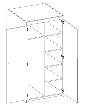 Šatní skříň Rene 90 cm světlý dub sonoma moderní design stylové úchyty
