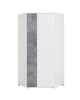 Rohová šatní skříň Epsilon bílá / beton ideální do pokoje pro mládež funkční a prostorná originální barvy