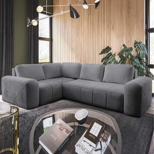 Rohová sedací souprava s funkcí spaní Bovec II šedá komfortní rohová sedací souprava se stylovým charakterem kontejneru na lůžkoviny