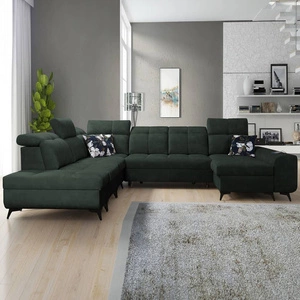 Rohová sedací souprava s funkcí spaní Buffalo X zelená pravá strana Funkční a pohodlná rohová sedací souprava do pokoje s kontejnery na lůžkoviny