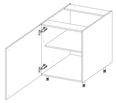 Kuchyňská stojanová skříň s policí Scandi 60 D 1F BB odolná proti páře vysoké teplotě a rozlité tekutině