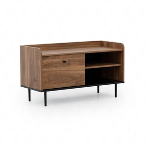 TV skříňka Apallo 100 cm dub brandy castello originální design skříňky na kovových nožkách vysoké hrany horní desky