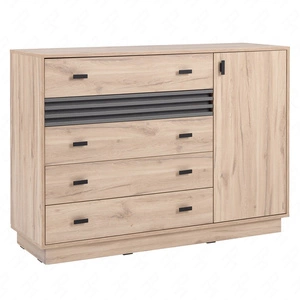 Komoda se zásuvkami Estan 135 cm dub estan světlý / antracit moderní designový nábytek kvalitní zpracování hrany komody zakončené speciální dýhou