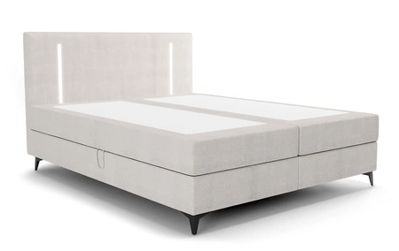 Kontinentální postel Norco 160x200 ecru Stylová postel s osvětlením kontejneru na ložní prádlo v čele postele je jedinečná