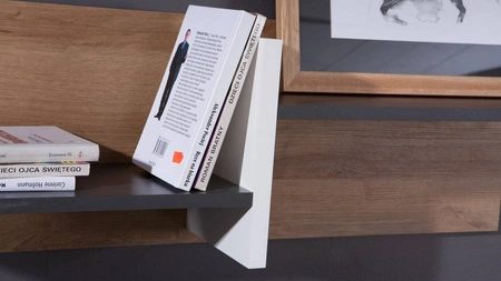 Nábytková sestava Memone zlatý dub / bílá / grafit moderní designová stylová sestava nábytku do dětského pokoje ve skandinávském stylu