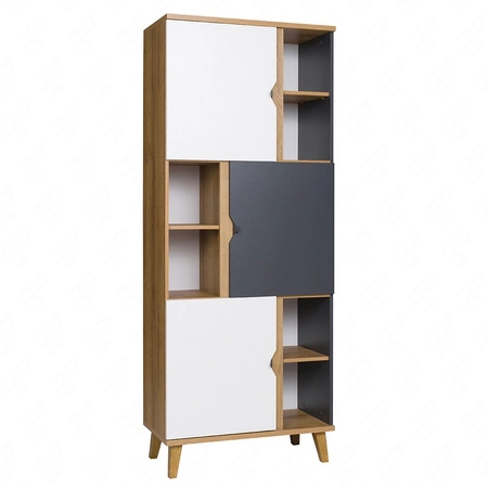 Nábytková sestava Memone zlatý dub / bílá / grafit moderní designová stylová sestava nábytku do pokoje pro mládež ve skandinávském stylu