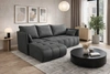 Rohová sedací souprava s funkcí spaní Selva šedá univerzální rohová sedací souprava s kontejnerem na lůžkoviny pohodlná a měkká sametová látka