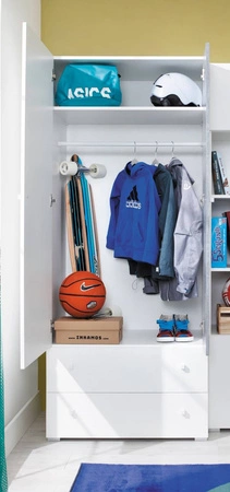 Nástěnná skříňka Epsilon bílá / beton ideální do dětského pokoje nebo pokoje pro mladé v módním stylu