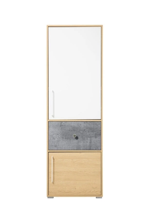 Knihovna Cary 60 cm dub biskvit / bílá / beton ideální do pokoje pro mládež velmi užitečná má moderní vzhled knihovna se zásuvkou