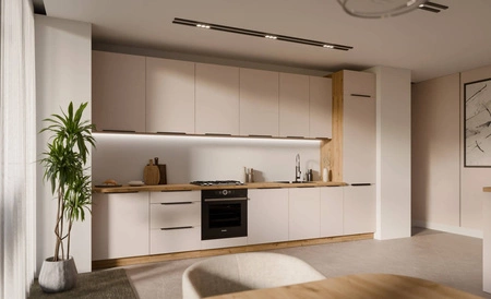 Sada kuchyňského nábytku Soela 390 cm perfektní kuchyňské skříňky pro moderní uspořádání jemné a přírodní barvy