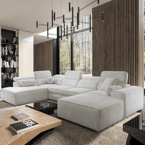 Rohová sedací souprava s funkcí spaní Viano VI šedý jasan pravá rohová sedací souprava s moderním designem dvě nádoby na lůžkoviny