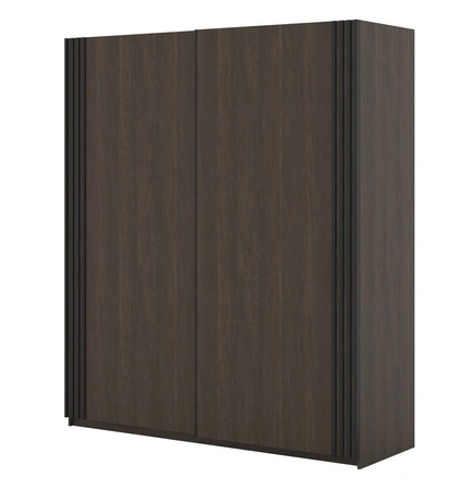 Posuvná šatní skříň Niva 180 cm dub dunin prostorná šatní skříň zdobená lamelami je ideální pro pokoje jakékoli velikosti