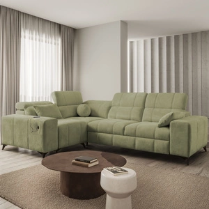 Rohová sedací souprava s funkcí spaní Penejos II olivová ponechala pohodlí při každodenním odpočinku rohová sedací souprava s kontejnerem na lůžkoviny