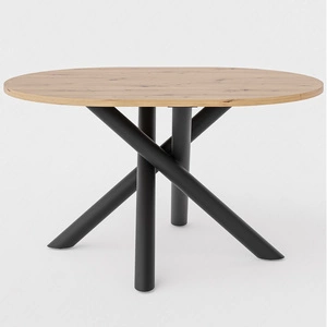 Lyonský stůl 100x138 cm řemeslný dub / černý stylový jídelní stůl na designových pavoučích nohách výškově nastavitelný