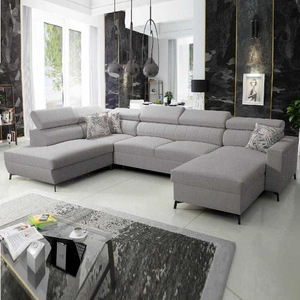 Rohová sedací souprava s funkcí spaní Savona VI světle šedá pravá elegantní a pohodlná rohová sedací souprava do obývacího pokoje se dvěma nádobami na lůžkoviny