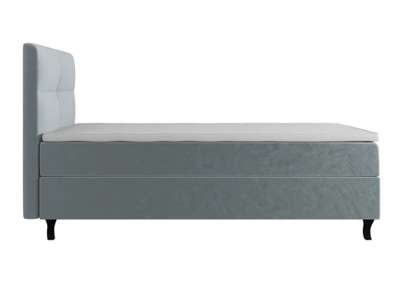 Kontinentální postel Melba 120x200 tyrkysová v moderním skandinávském stylu s čalouněným čelem postel s úložným boxem