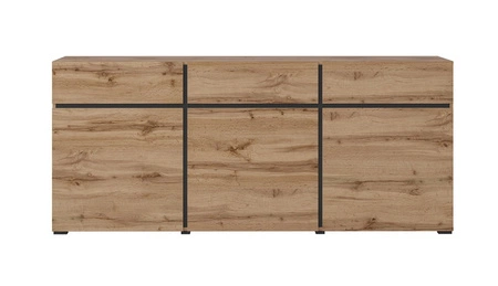 Sestava nábytku do obývacího pokoje Cross z dubu wotan Jednoduchá forma nábytku v moderním provedení potěší milovníky minimalistických interiérů