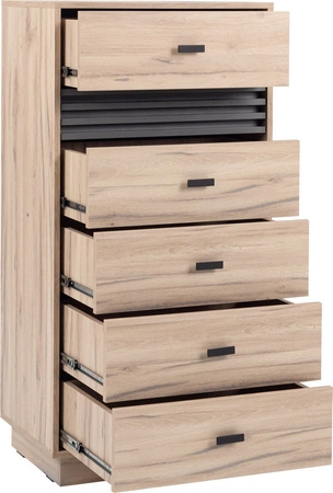 Komoda se zásuvkami Estan 60 cm dub estan světlý / antracit moderní designový nábytek kvalitní zpracování hrany komody zakončené speciální dýhou