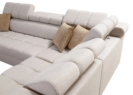 Rohová sedací souprava s funkcí spaní Bolmso III modrá pravostranná rohová sedací souprava s kontejnery na lůžkoviny zásuvka s plným výsuvem v boku nábytku