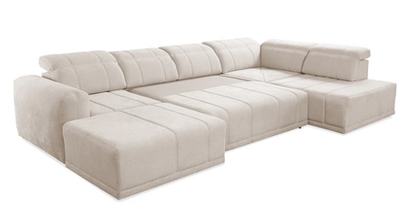 Rohová sedací souprava s funkcí spaní Cetara VI šedá levá pohodlná a stylová rohová sedací souprava s posuvnými opěradly