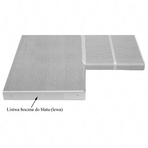 Levá boční koncová lišta pro kuchyňskou pracovní desku 28 mm hliník