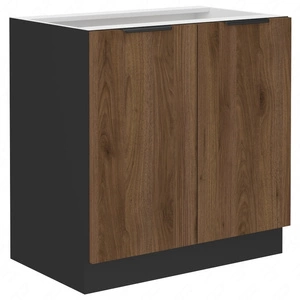 Stojící kuchyňská skříňka s policí Brianza 80 D 2F BB kovové hrany úchytky skříňka odolná proti vlhkosti a poškození