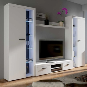 Bílá nástěnná skříňka Rene XL ideální pro milovníky moderního uspořádání elegantního charakteru s širokou funkčností