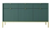 Komoda Lovro 154 cm se zásuvkami pastelově zelená moderní design potěší milovníky výrazných interiérů zlaté kovové doplňky