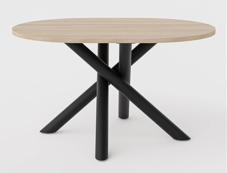 Lyon stůl 100x138 cm dub lindberg / černý stylový jídelní stůl na designových pavoučích nohách výškově nastavitelný