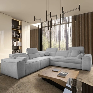 Rohová sedací souprava s funkcí spaní Viano III světle šedá levá rohová sedací souprava s kontejnery na lůžkoviny ideální do moderních interiérů