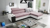 Rohová rozkládací pohovka Dafni levandule růžová / bílá pravá strana pletená pohodlí a funkčnost při každodenním odpočinku