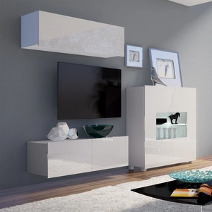 Nástěnná skříňka Apulia IX bílý lesk Výjimečně stylová nástěnná skříňka s jednoduchými nábytkovými díly, která se hodí do každého interiéru