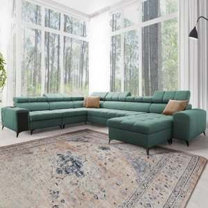 Rohová sedací souprava s funkcí spaní Bolmso VIII mint right elegantní a pohodlná rohová sedací souprava se zásuvkou ideální do prostorných interiérů
