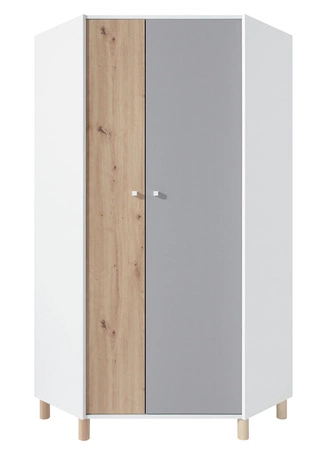 Nábytková sestava Beja bílá / řemeslný dub / šedá funkční nábytek do pokoje pro mládež vysoké dřevěné nohy