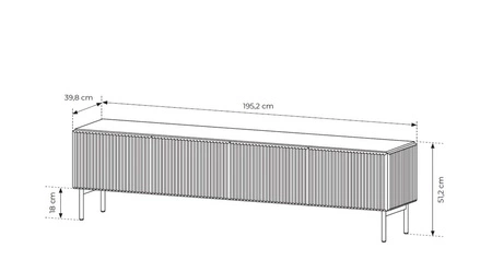 Nábytková sestava Muti béžová designová závěsná skříňka do obývacího pokoje poutavé drážky na čelech nábytku a korpusy systém push to open