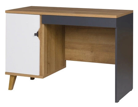 Psací stůl Memone 110 cm zlatý dub / bílá / grafit ideální stůl do pokoje pro mládež nebo domácí kanceláře ve skandinávském stylu