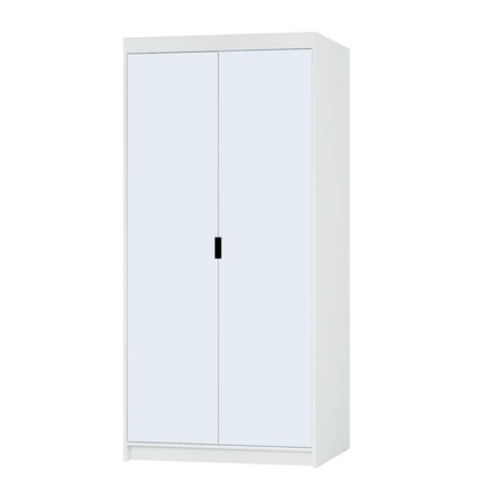 Šatní skříň Rene 90 cm bílá klasický design jednoduchý tvar ideální šatní skříň se zrcadlem do ložnice nebo předsíně hrany s povrchovou úpravou ABS