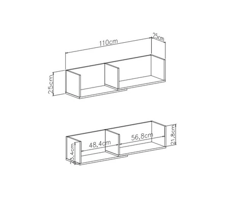 Nástěnná skříňka Epsilon bílá / beton ideální do dětského pokoje nebo pokoje pro mladé v módním stylu
