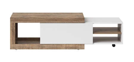 Konferenční stolek Sintra 120 cm / 153 cm dub samdal / bílý lesk originální design nastavitelná šířka stolu