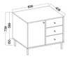 Zásuvková komoda Kioto II 84 cm eukalyptus moderní design decentní černé úchyty kovová základna ideální komoda do obývacího pokoje