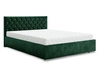 Čalouněná postel Bauru 180x200 lahvově zelená s úložným boxem v moderním skandinávském stylu s prošívaným podhlavníkem s krystaly